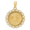 Gold Fancy Polished Diamond-cut Prong Coin Bezel with Coin