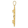 Gold Fancy Polished Diamond-cut Prong Coin Bezel Pendant