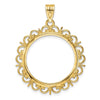 Gold Fancy Polished Diamond-cut Prong Coin Bezel Pendant