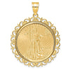 Gold Fancy Polished Diamond-cut Prong Coin Bezel with Coin