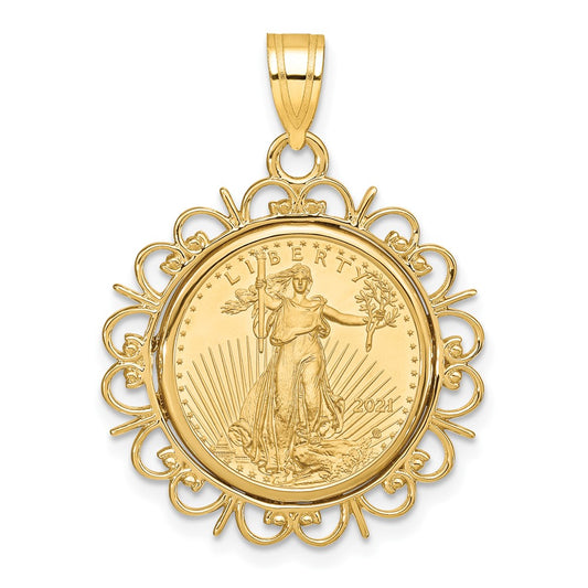 Fancy Polished Prong Bezel with Coin