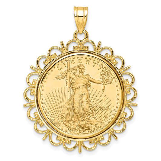 Fancy Polished Prong Bezel with Coin