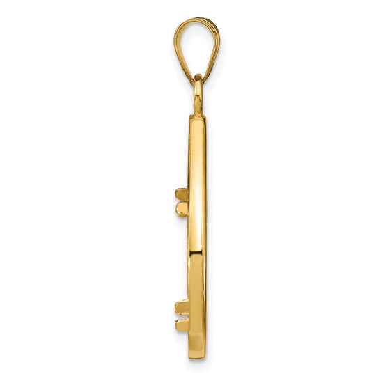Diamond-Cut Lightweight Teardrop Prong Coin Bezel Pendant