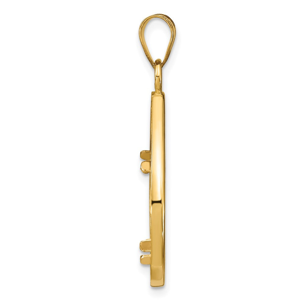 Diamond-Cut Lightweight Teardrop Prong Coin Bezel Pendant