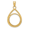 Diamond-Cut Lightweight Teardrop Prong Coin Bezel Pendant