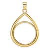 Diamond-Cut Lightweight Teardrop Prong Coin Bezel Pendant