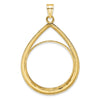 Diamond-Cut Lightweight Teardrop Prong Coin Bezel Pendant