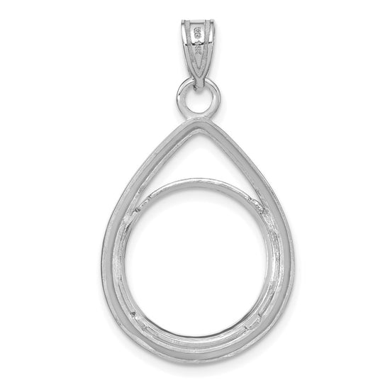 Diamond-Cut Lightweight Teardrop Prong Coin Bezel Pendant