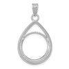 Diamond-Cut Lightweight Teardrop Prong Coin Bezel Pendant