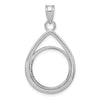 Diamond-Cut Lightweight Teardrop Prong Coin Bezel Pendant