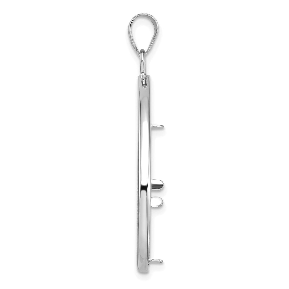 Diamond-Cut Lightweight Teardrop Prong Coin Bezel Pendant