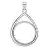 Diamond-Cut Lightweight Teardrop Prong Coin Bezel Pendant