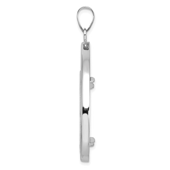 Diamond-Cut Lightweight Teardrop Prong Coin Bezel Pendant