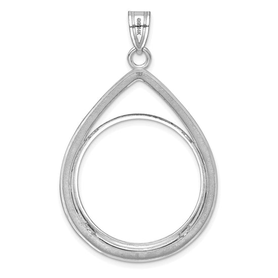 Diamond-Cut Lightweight Teardrop Prong Coin Bezel Pendant