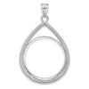 Diamond-Cut Lightweight Teardrop Prong Coin Bezel Pendant