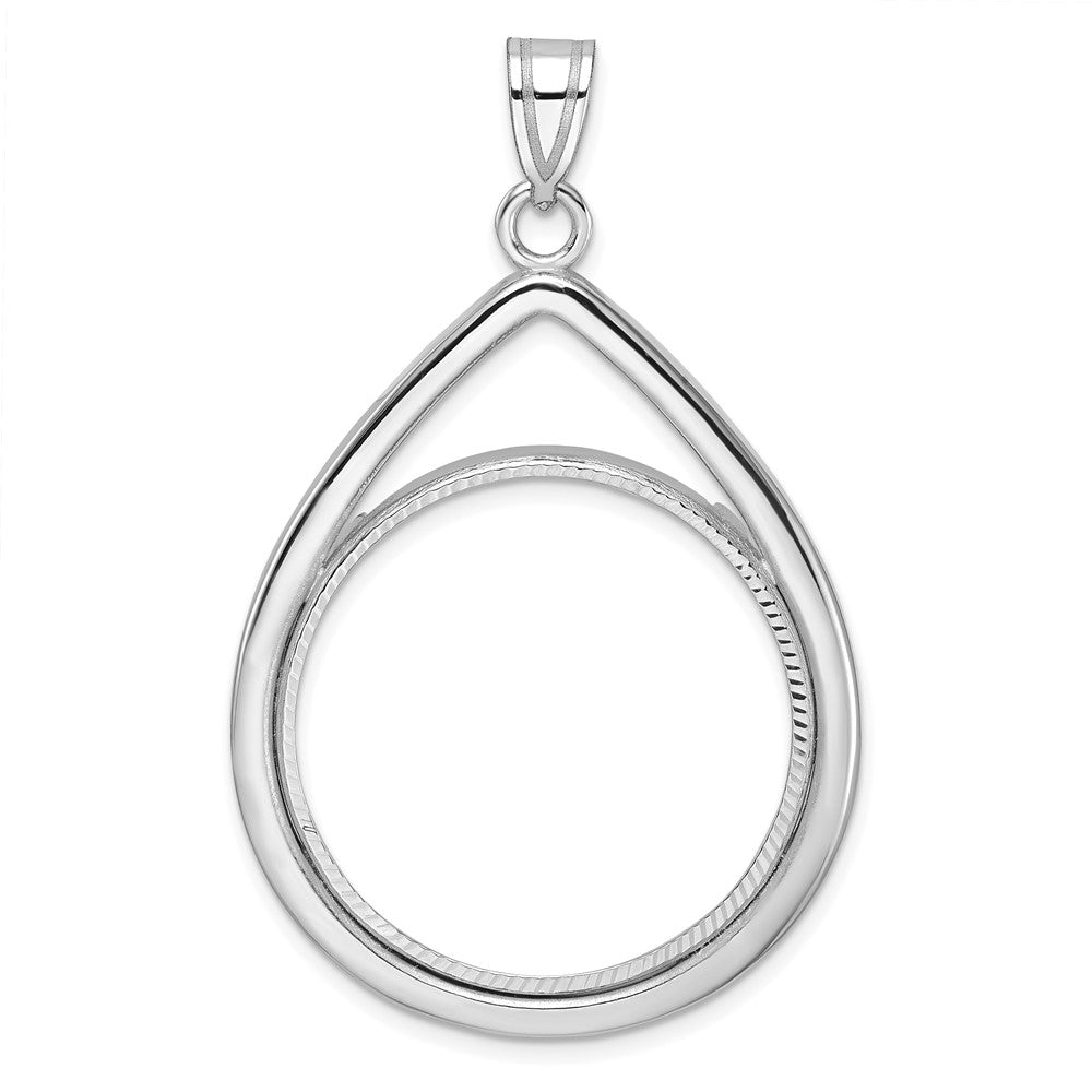Diamond-Cut Lightweight Teardrop Prong Coin Bezel Pendant