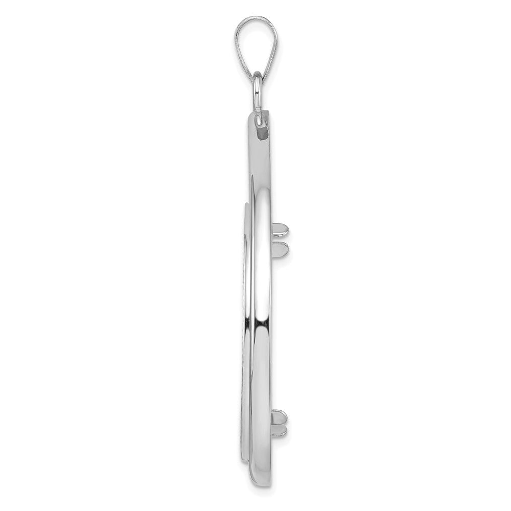 Diamond-Cut Lightweight Teardrop Prong Coin Bezel Pendant
