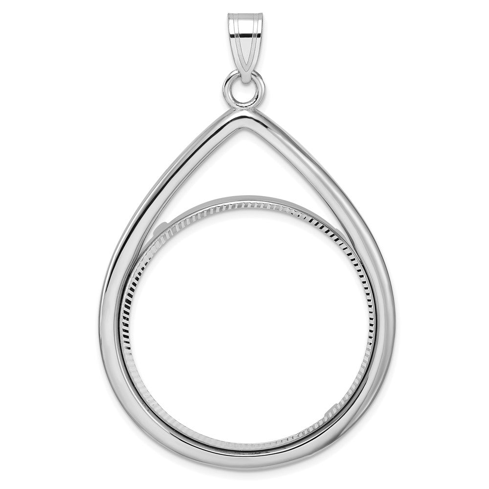 Diamond-Cut Lightweight Teardrop Prong Coin Bezel Pendant