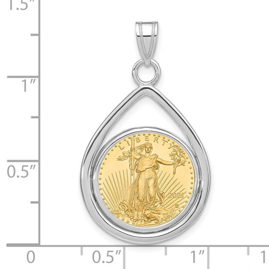 Tear Drop Polished Prong Bezel with Coin