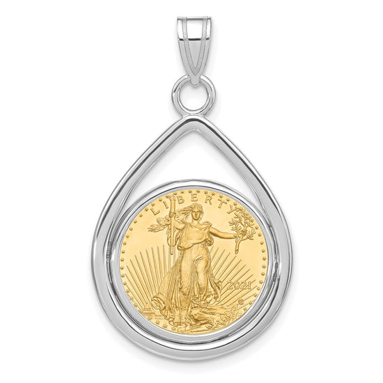 Tear Drop Polished Prong Bezel with Coin