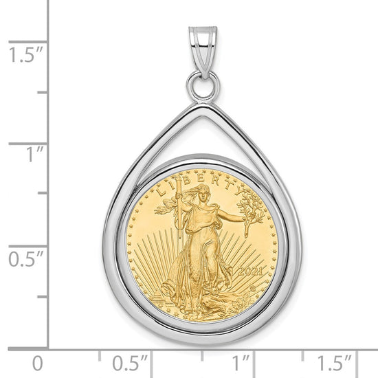 Tear Drop Polished Prong Bezel with Coin