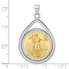 Tear Drop Polished Prong Bezel with Coin