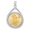 Tear Drop Polished Prong Bezel with Coin