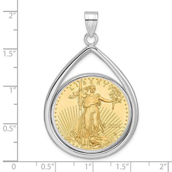 Tear Drop Polished Prong Bezel with Coin