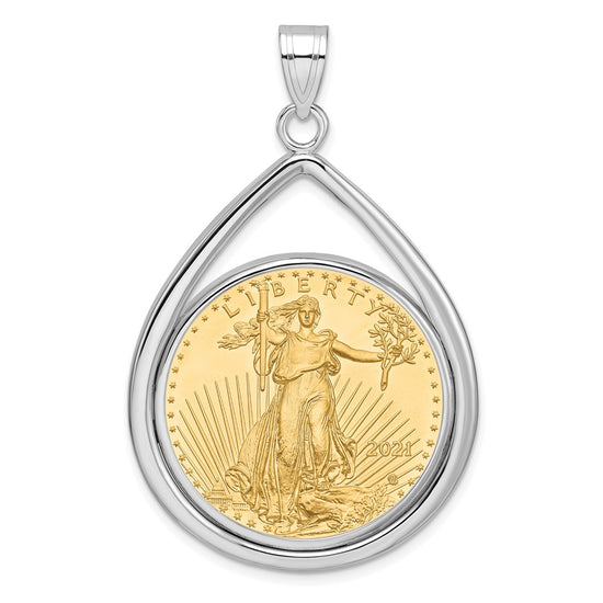 Tear Drop Polished Prong Bezel with Coin