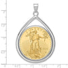 Tear Drop Polished Prong Bezel with Coin