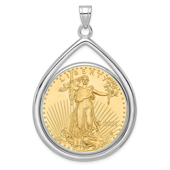 Tear Drop Polished Prong Bezel with Coin