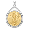 Tear Drop Polished Prong Bezel with Coin
