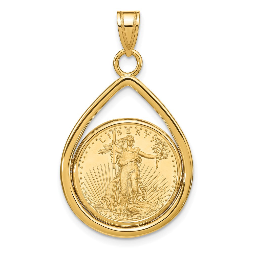 Tear Drop Polished Prong Bezel with Coin