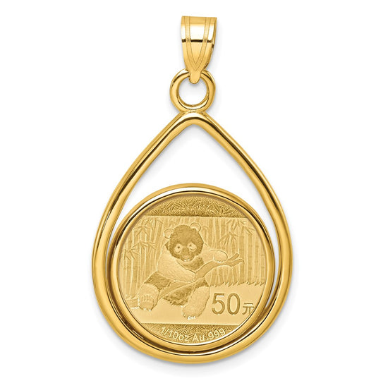 Tear Drop Polished Prong Bezel with Coin
