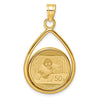 Tear Drop Polished Prong Bezel with Coin