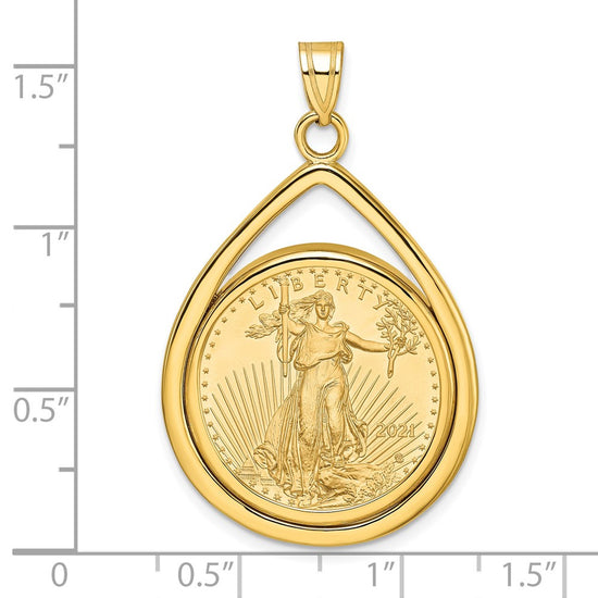 Tear Drop Polished Prong Bezel with Coin