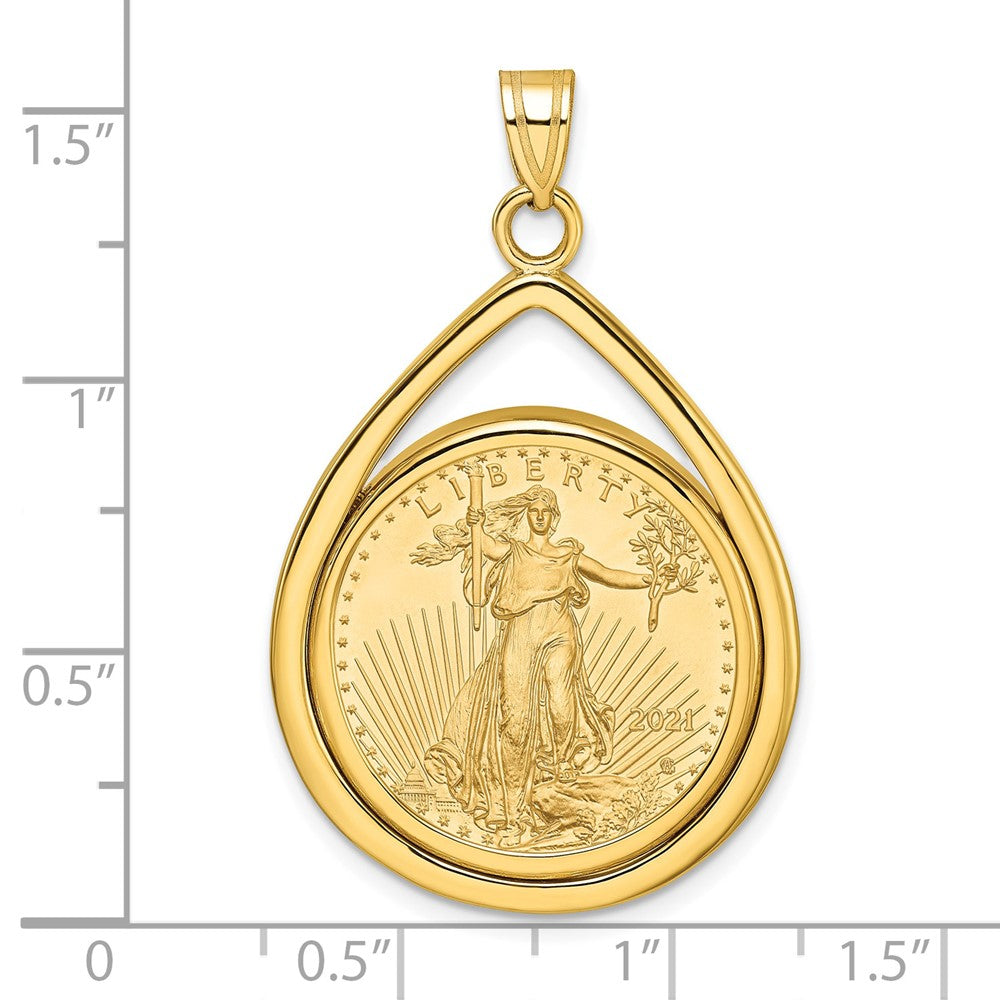 Tear Drop Polished Prong Bezel with Coin