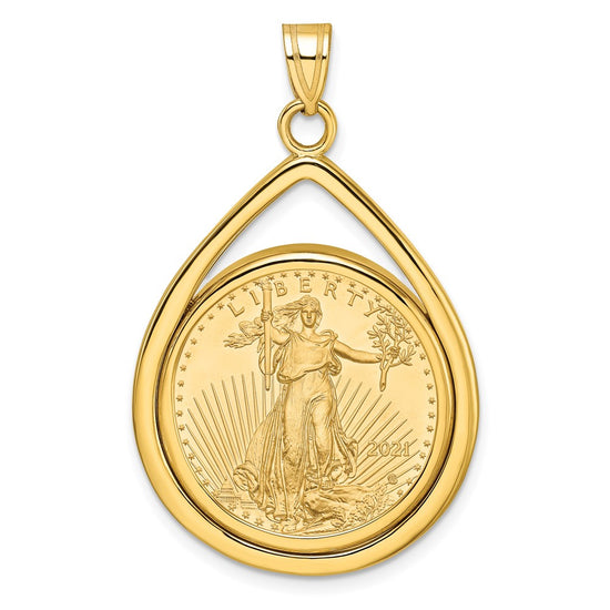 Tear Drop Polished Prong Bezel with Coin