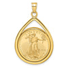 Tear Drop Polished Prong Bezel with Coin