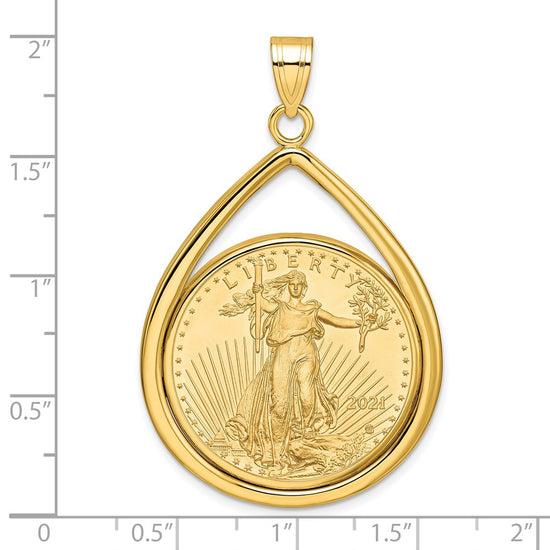 Tear Drop Polished Prong Bezel with Coin