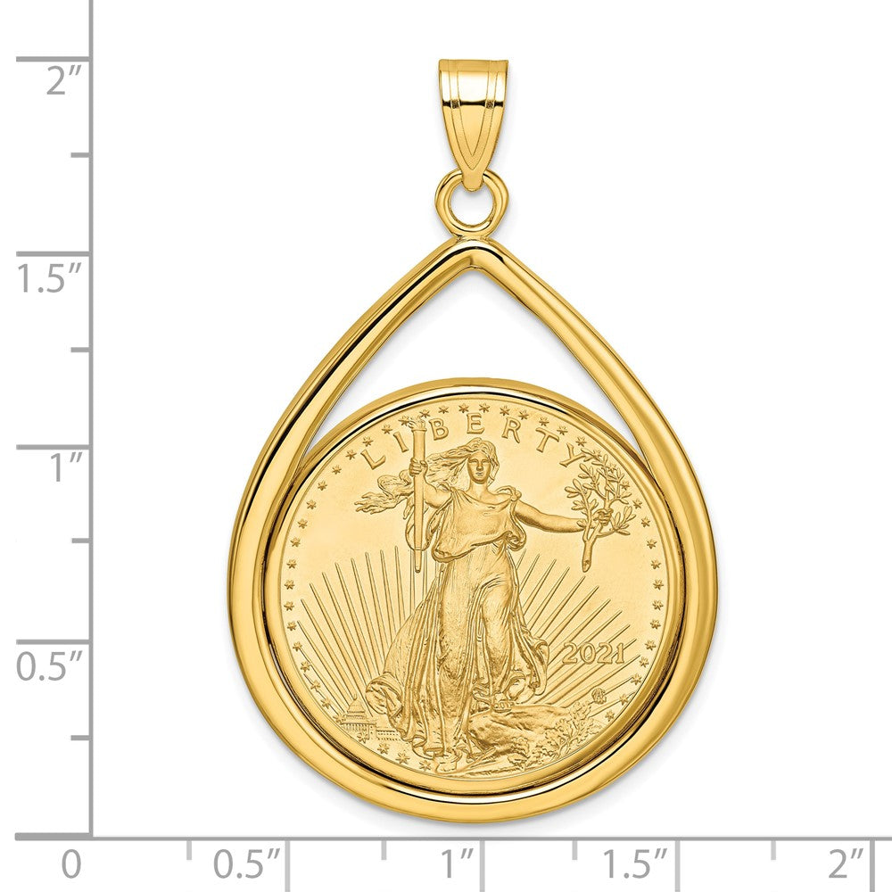 Tear Drop Polished Prong Bezel with Coin