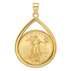 Tear Drop Polished Prong Bezel with Coin