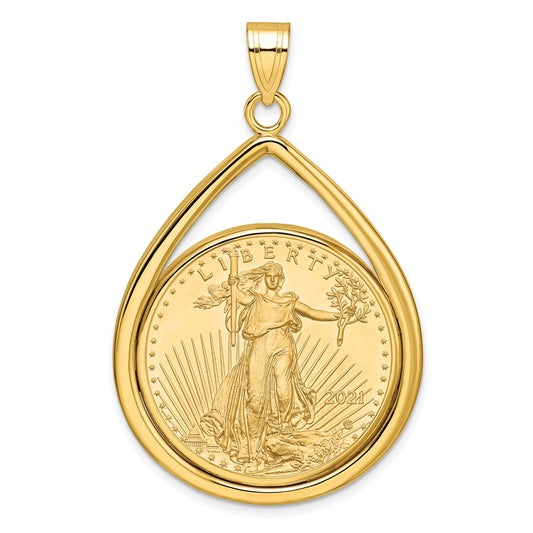 Tear Drop Polished Prong Bezel with Coin
