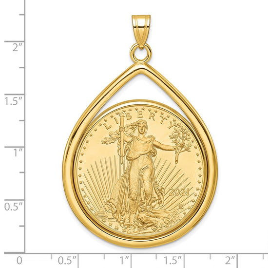 Tear Drop Polished Prong Bezel with Coin