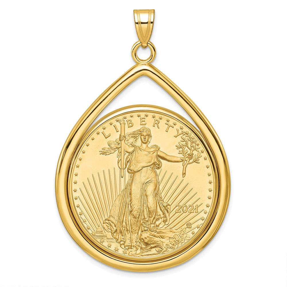 Tear Drop Polished Prong Bezel with Coin