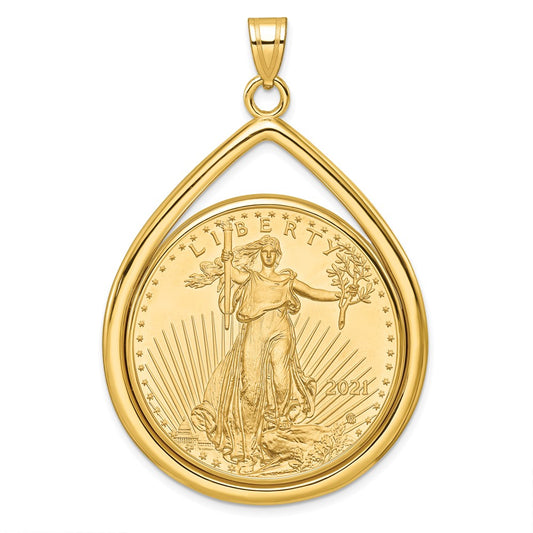 Tear Drop Polished Prong Bezel with Coin