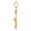 Gold Fancy Wire Polished Diamond-cut Prong Bezel Pendant