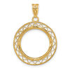 Gold Fancy Wire Polished Diamond-cut Prong Bezel Pendant