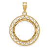 Gold Fancy Wire Polished Diamond-cut Prong Bezel Pendant