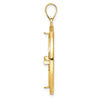 Gold Fancy Wire Polished Diamond-cut Prong Bezel Pendant